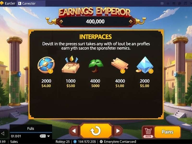 Earnings Emperor Main Game Screen Earnings Emperor Game Interface
